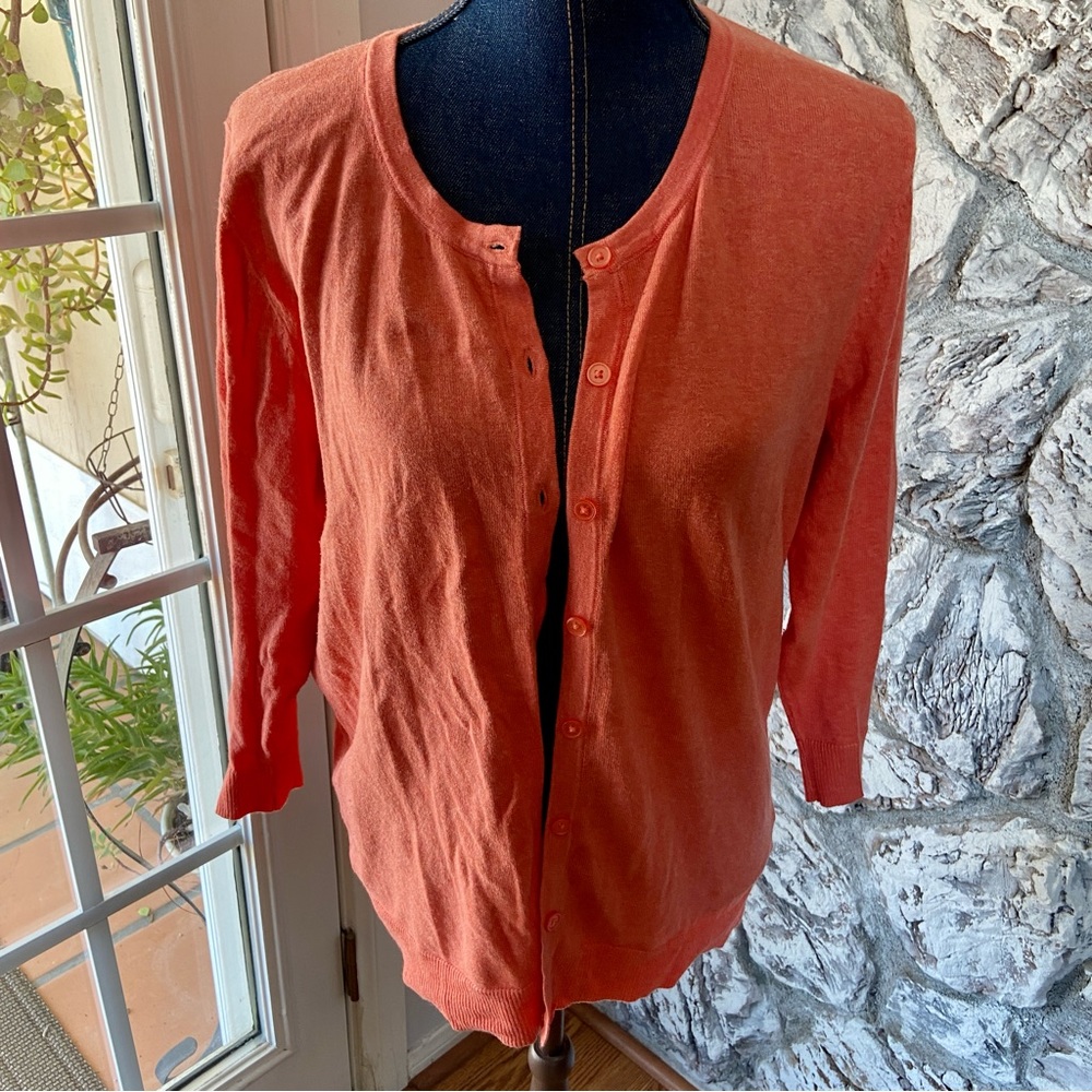 Merona coral 3/4 sleeve cardigan